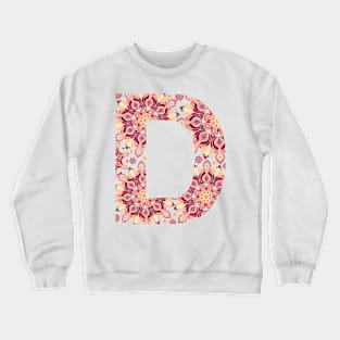 Dottillism Mandala Letter D Sunset Crewneck Sweatshirt